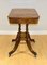 Burr Walnut & Brown Leather Chess Table with Reversible Top, Image 8