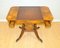 Burr Walnut & Brown Leather Chess Table with Reversible Top 5