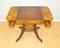 Burr Walnut & Brown Leather Chess Table with Reversible Top, Image 5