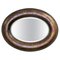 Brown Leather Oval Studded Frame Wall Mirror 1