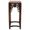 Small Chinese Brown Hardwood Plant Stand with Hand Carved Details 1