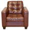 Brown Leather Chesterfield Style Armchair, Image 1