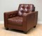 Brown Leather Chesterfield Style Armchair, Image 5