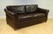 Brown Leather Two Seater Sofa on Wooden Feet from Marks & Spencer, Image 3