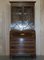 Antique Sheraton Revival Hardwood Walnut & Satinwood Bookcase with Leather Top 2