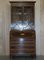 Antique Sheraton Revival Hardwood Walnut & Satinwood Bookcase with Leather Top, Image 2