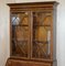 Antique Sheraton Revival Hardwood Walnut & Satinwood Bookcase with Leather Top 6