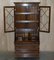Antique Sheraton Revival Hardwood Walnut & Satinwood Bookcase with Leather Top 10