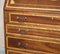 Antique Sheraton Revival Hardwood Walnut & Satinwood Bookcase with Leather Top 5