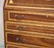 Antique Sheraton Revival Hardwood Walnut & Satinwood Bookcase with Leather Top, Image 5