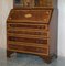 Antique Sheraton Revival Hardwood Walnut & Satinwood Bookcase with Leather Top, Image 3