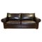 3-Sitzer Sofa aus braunem Leder mit Classic Scroll Armlehnen 1