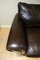 3-Sitzer Sofa aus braunem Leder mit Classic Scroll Armlehnen 8