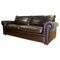 3-Seater Sofa in Brown Leather with Classic Scroll Arms, Image 2