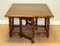 Drop Leaf Dining Table with Leather Top and Gate Legs, Image 2