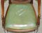 Wheatgrass Carver Desk Armchair in Hardwood & Green Leather 15