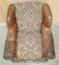 Vintage Brown Leather Kilim Armchairs, Set of 2 12