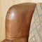 Vintage Brown Leather Kilim Armchairs, Set of 2 5