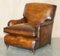 Antique Bridgewater Brown Leather Armchairs from Howard & Son, Set of 2 5