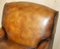 Butacas Bridgewater antiguas de cuero marrón de Howard & Son. Juego de 2, Imagen 7