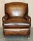 Antique Bridgewater Brown Leather Armchairs from Howard & Son, Set of 2 6