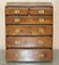 Vintage Burr Elm Military Campaign Chest of Drawers, 1940s 18