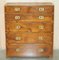 Vintage Burr Elm Military Campaign Chest of Drawers, 1940s 2