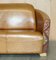 Vintage Brown Leather & Kilim Rocket Sofa, Armchair & Footstool, Set of 3 7
