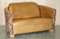Vintage Brown Leather & Kilim Rocket Sofa, Armchair & Footstool, Set of 3 2