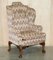 Antique Kilim Fabric Wingback Armchairs with Carved Claw & Ball Feet, 1900, Set of 2 17