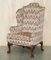 Antique Kilim Fabric Wingback Armchairs with Carved Claw & Ball Feet, 1900, Set of 2, Image 3