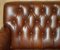 Chesterfield 2-Sitzer Sofa aus kastanienbraunem & braunem Leder 5