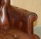 Chestnut & Brown Leather Chesterfield 2-Seater Sofa 9