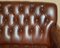 Chesterfield 2-Sitzer Sofa aus kastanienbraunem & braunem Leder 7