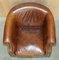 Fauteuil Club en Cuir Marron 11