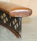 Antique Victorian Demi Lune Brown Leather Club Fender with Pierced Metal, 1880s 17