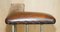 Antique Victorian Brass & Brown Leather Fireplace Club Fender, 1880 5