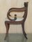 Silla de escritorio de oficina con patas de sable de madera dura estilo Regency vintage, Imagen 19