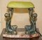 Lámpara de mesa francesa Art Déco antigua de bronce pintado en frío con base de mármol, Imagen 4
