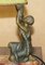 Antike französische Art Deco Tischlampe aus kalt lackierter Bronze mit Marmorfuß 10