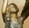 Antike französische Art Deco Tischlampe aus kalt lackierter Bronze mit Marmorfuß 7