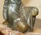 Lampe de Bureau Antique Art Déco en Bronze Peint à Froid avec Socle en Marbre 9