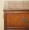 Vintage Flamed Hardwood Oxblood Leather Cabinet 4