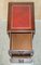 Vintage Flamed Hardwood Oxblood Leather Cabinet 18