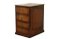 Vintage Flamed Hardwood Oxblood Leather Cabinet 1