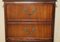 Vintage Flamed Hardwood Oxblood Leather Cabinet 6