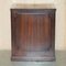 Vintage Flamed Hardwood Oxblood Leather Cabinet 15