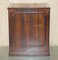 Vintage Flamed Hardwood Oxblood Leather Cabinet 13