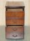 Vintage Flamed Hardwood Oxblood Leather Cabinet 17
