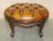 Antique Hand Dyed Cigar Brown Leather Chesterfield Footstool, Image 2